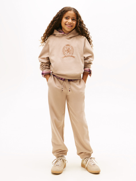 Bej Pantaloni Jogger Regular Din Fleece Periat  Copii unisex