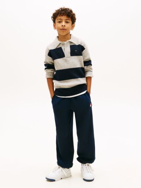 Blue Pantaloni Joggers Cu Logo Heritage Flag Si Mansete Cu Snur  Copii unisex