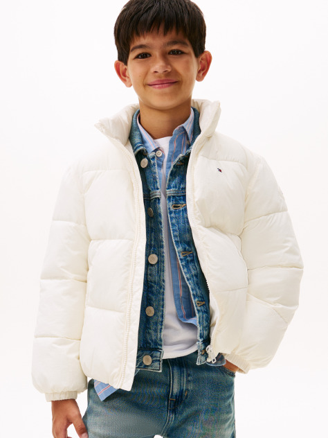 Bej Geaca Puffer Cu Logo Steag Pe Spate  Copii unisex