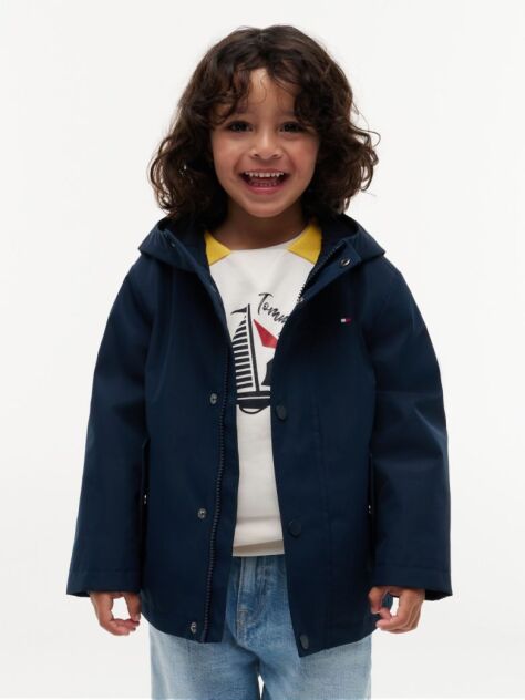 Blue Flag Embroidery Hooded Jacket  Kids Unisex