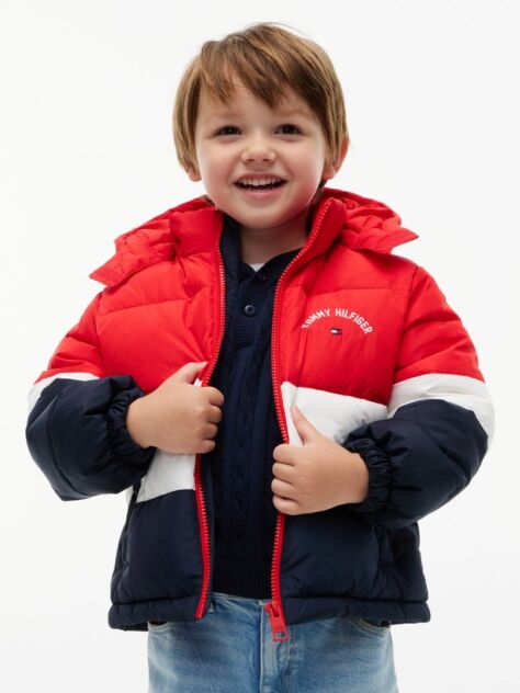 Multi Colour-Blocked Ripstop Hooded Puffer Jacket  Kids Unisex