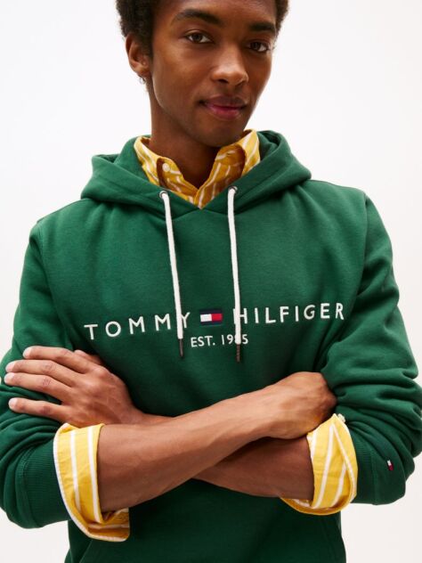 Green Tommy Logo Hoody  Men
