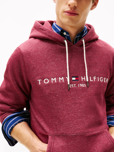 Red Tommy Logo Hoody  Men