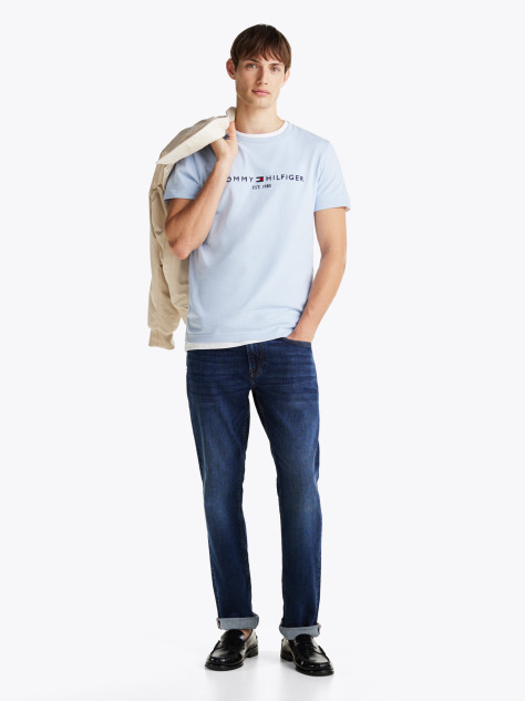 Blue Tricou Slim Fit Cu Logo  Barbati
