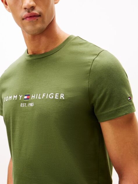 Verde Tricou Slim Fit Cu Logo  Barbati