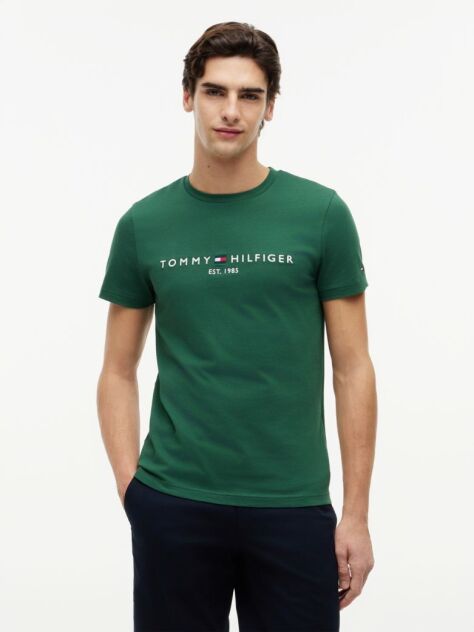 Verde Tricou Slim Fit Cu Logo  Barbati