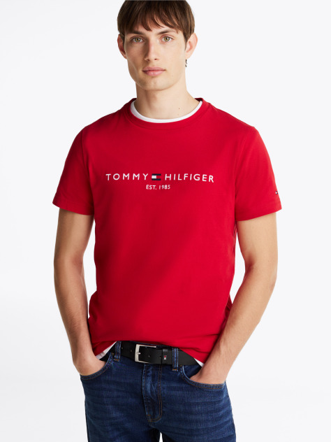 Red Logo Slim Fit Jersey T-Shirt  Men