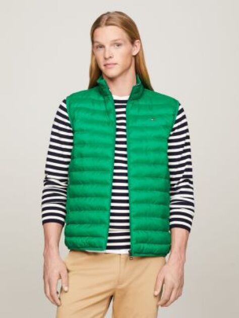 Green PACKAGING QUILTED VEST FROM RECYCLED MATERIALS  Men