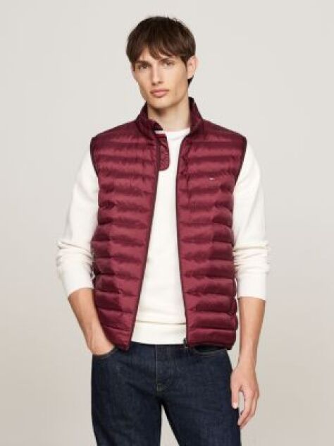 Red PACKAGING QUILTED VEST FROM RECYCLED MATERIALS  Men