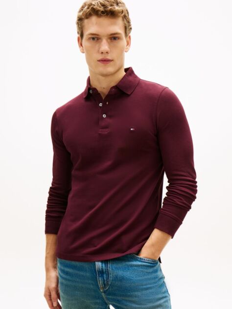 Red 1985 Collection Slim Fit Long Sleeve Polo  Men