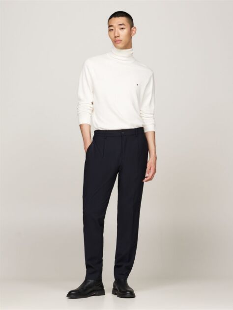 White Cotton Cashmere Roll Neck Jumper  Men