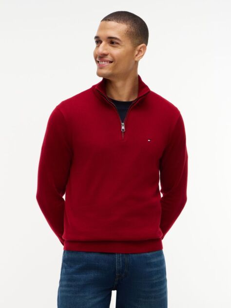 Rosu Jumper Zip-Neck  Barbati