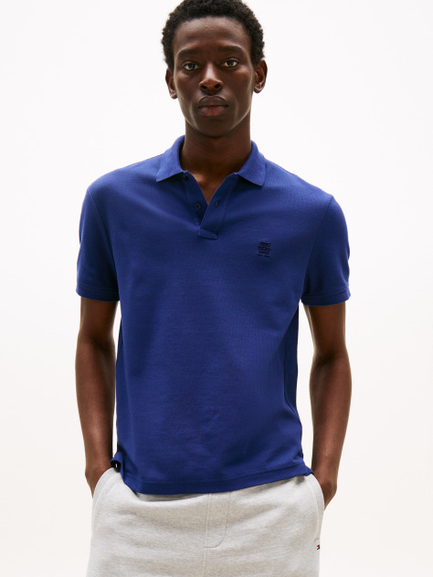 Blue TH Monogram Polo Shirt  Men