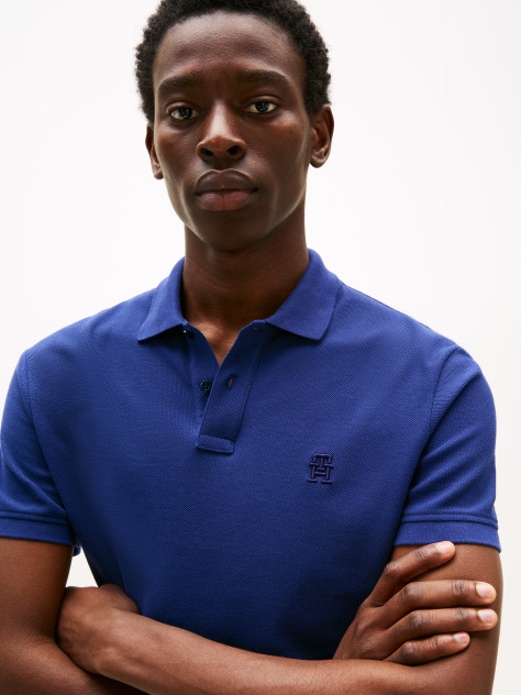 Blue TH Monogram Polo Shirt  Men