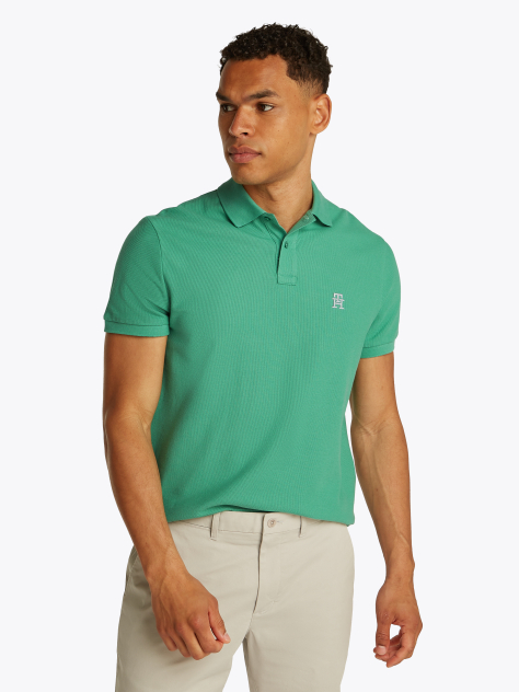 Green TH Monogram Polo Shirt  Men