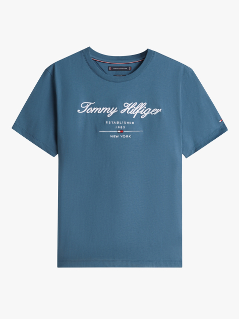 Blue Tricou Cu Logo Script  Barbati