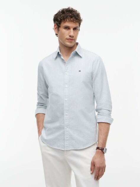 Blue Camasa Oxford Regular Fit Cu Dungi  Barbati