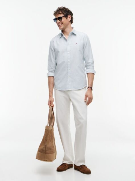 Blue Camasa Oxford Regular Fit Cu Dungi  Barbati