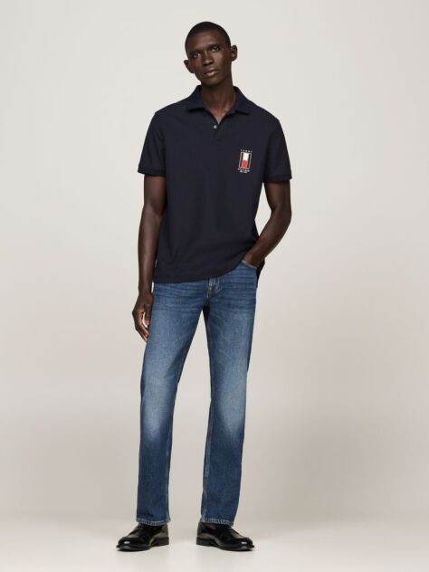 Blue Regular Vertical Flag Polo Shirt  Barbati