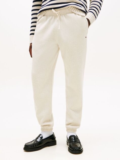 Bej Pantaloni Joggers Din Fleece Cu Mansete  Barbati