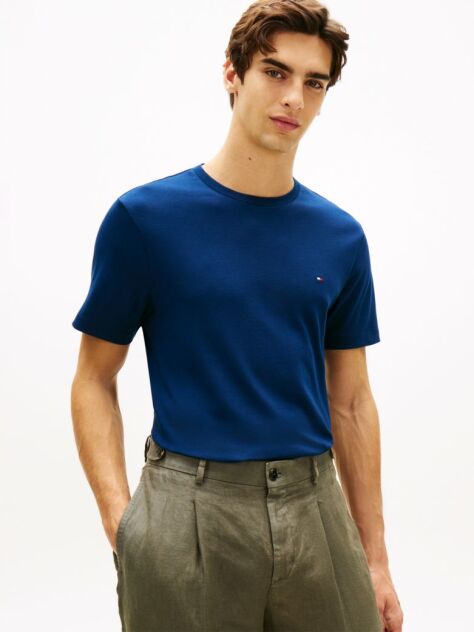 Blue Interlock Knit T-Shirt  Men