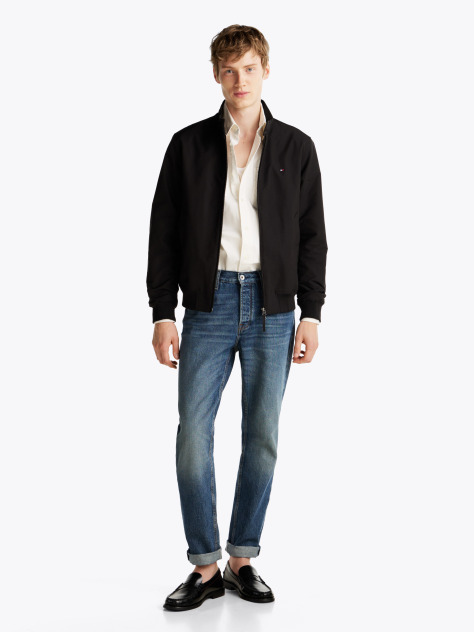 Black Relaxed Harrington Jacket  Men
