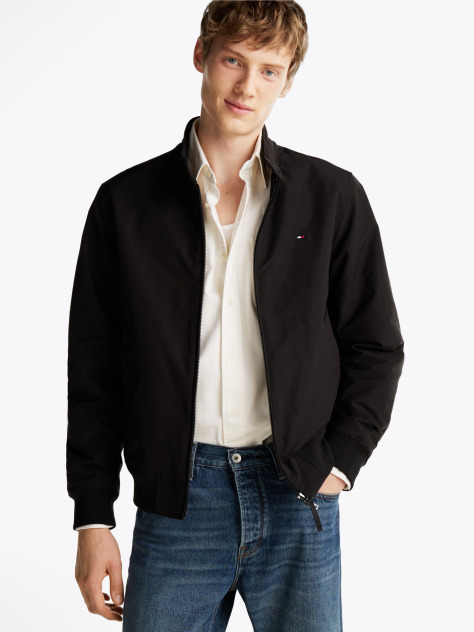 Black Relaxed Harrington Jacket  Men