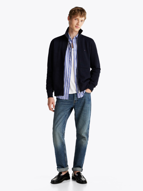 Blue Terry Zip-Thru Sweatshirt  Men