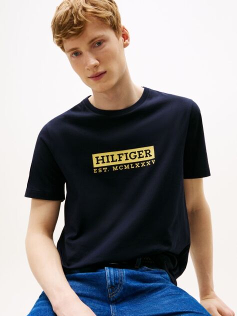 Blue Tricou Cu Imprimeu Grafic Si Logo  Barbati