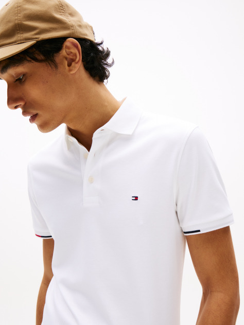 White Slim Fit Signature Polo Shirt  Men