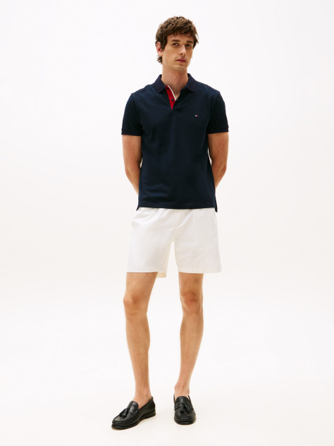 Blue Contrast Collar Cuff Regular Polo Shirt  Men