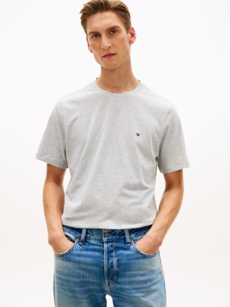 Gri Tricou Cu Broderie Steag  Barbati