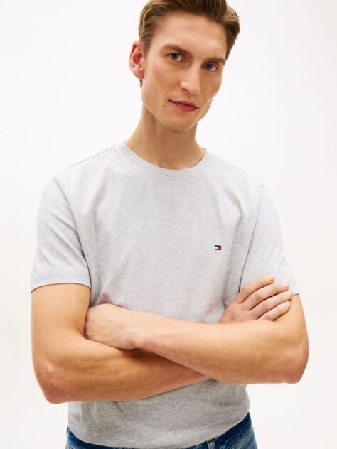 Gri Tricou Cu Broderie Steag  Barbati