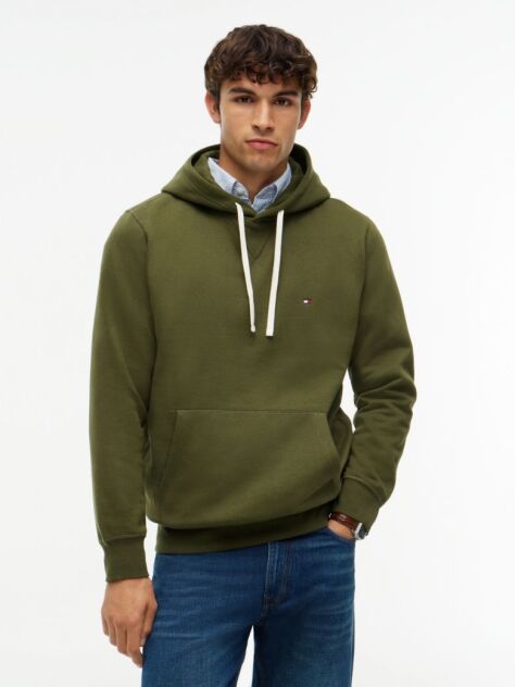 Verde Hanorac Din Fleece Cu Broderie Steag  Barbati