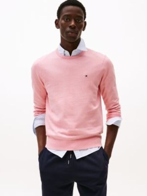 Pink Flag Embroidery Jumper  Men