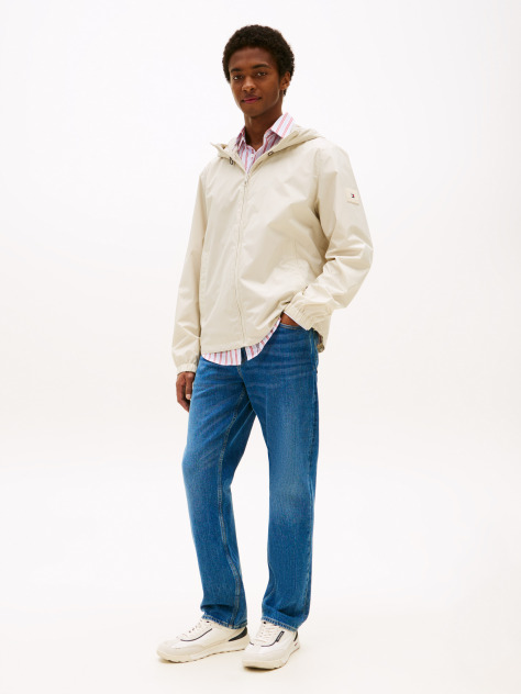 Beige Windbreaker Hooded Jacket  Men