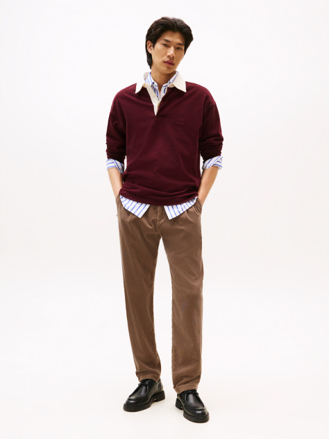 Brown Harlem Pleated Tapered Corduroy Chinos  Men