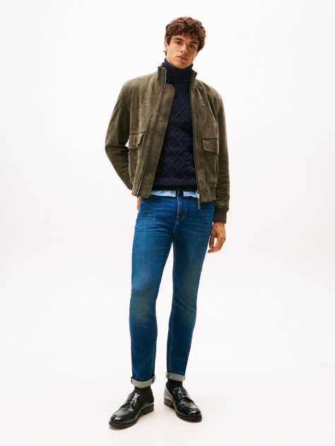Blue Bleecker Whiskered Slim Jeans  Men