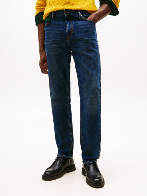 Blue Mercer Whiskered Regular Straight Leg Jeans  Men
