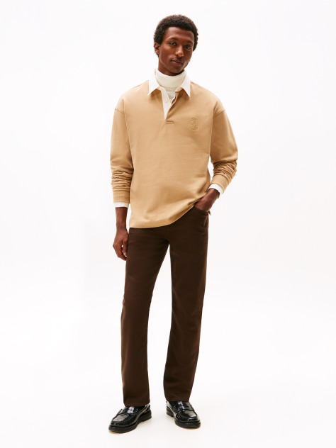 Brown Denton Washed Straight Jeans  Men