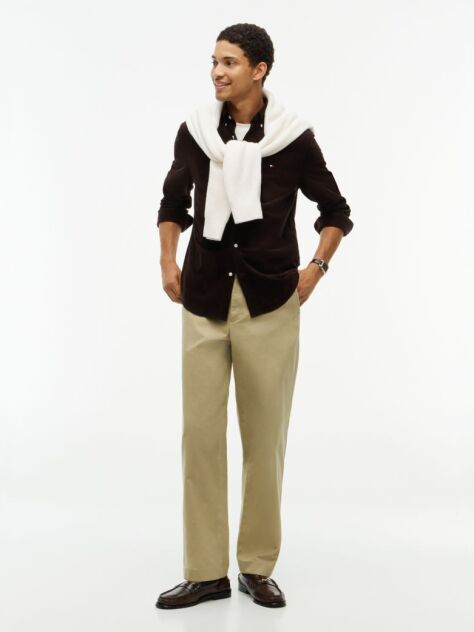 Maro Camasa Regular Corduroy Cu Broderie Flag  Barbati