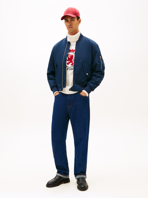Blue Water Repellent Relaxed Bomber Jacket  Men