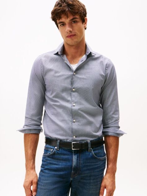 Multi Camasa Smart Casual Slim Cu Model Check Dobby  Barbati