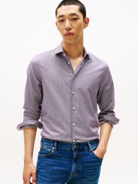 Multi Camasa Smart Casual Slim Cu Model Check Dobby  Barbati