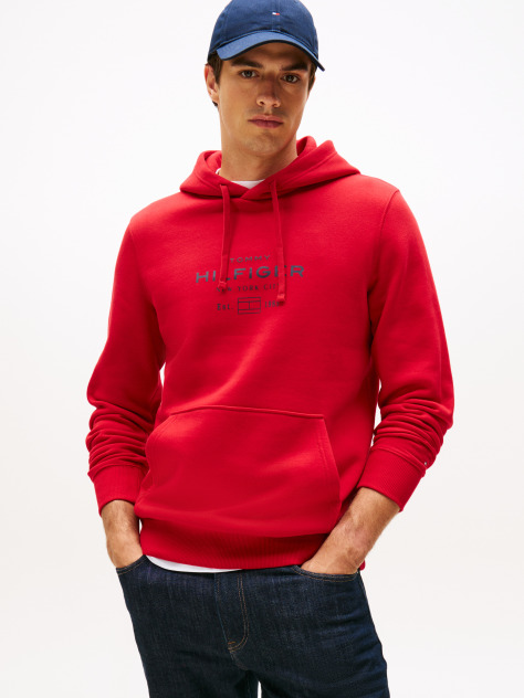 Red Oval Graphic Hoodie  Men