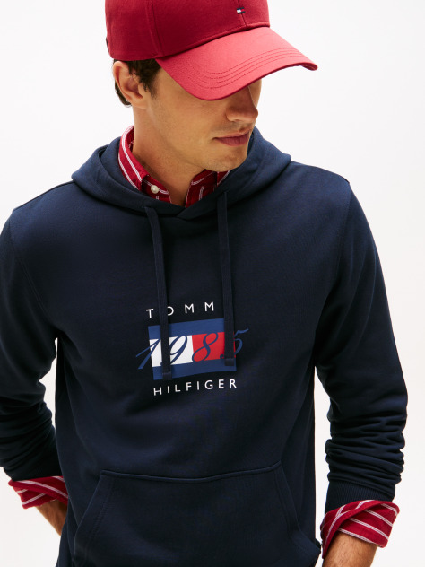 Blue Flag Graphic Drawstring Hoody  Men