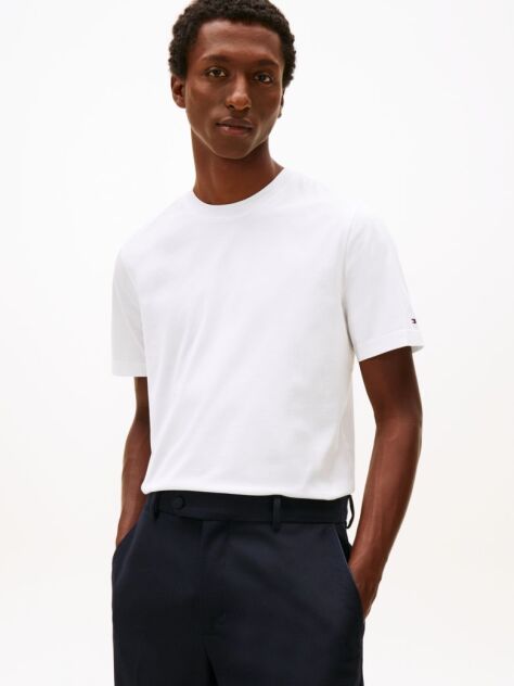 White Smart Casual Crew Neck T-Shirt  Men