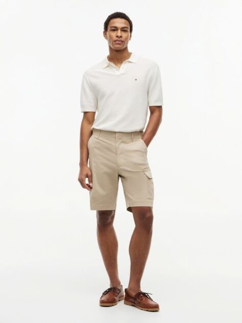 Bej Bemuda Cargo Twill Cu Croiala Lejera  Barbati
