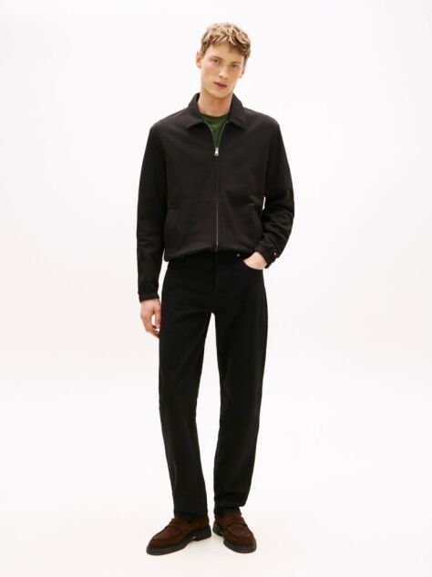 Black Washed Regular Straight Leg Black Jeans  Men