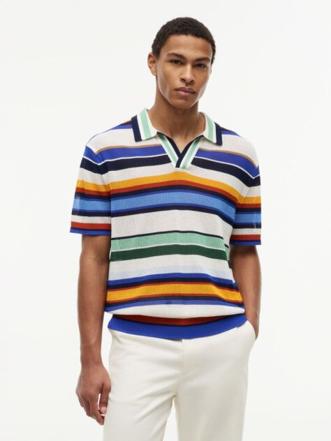 Multi Polo Multicolor Cu Croiala Lejera Si Dungi  Barbati